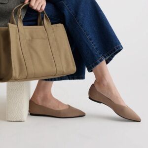 Quince washable knit pointed flats